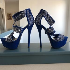 Blue Studded Heels